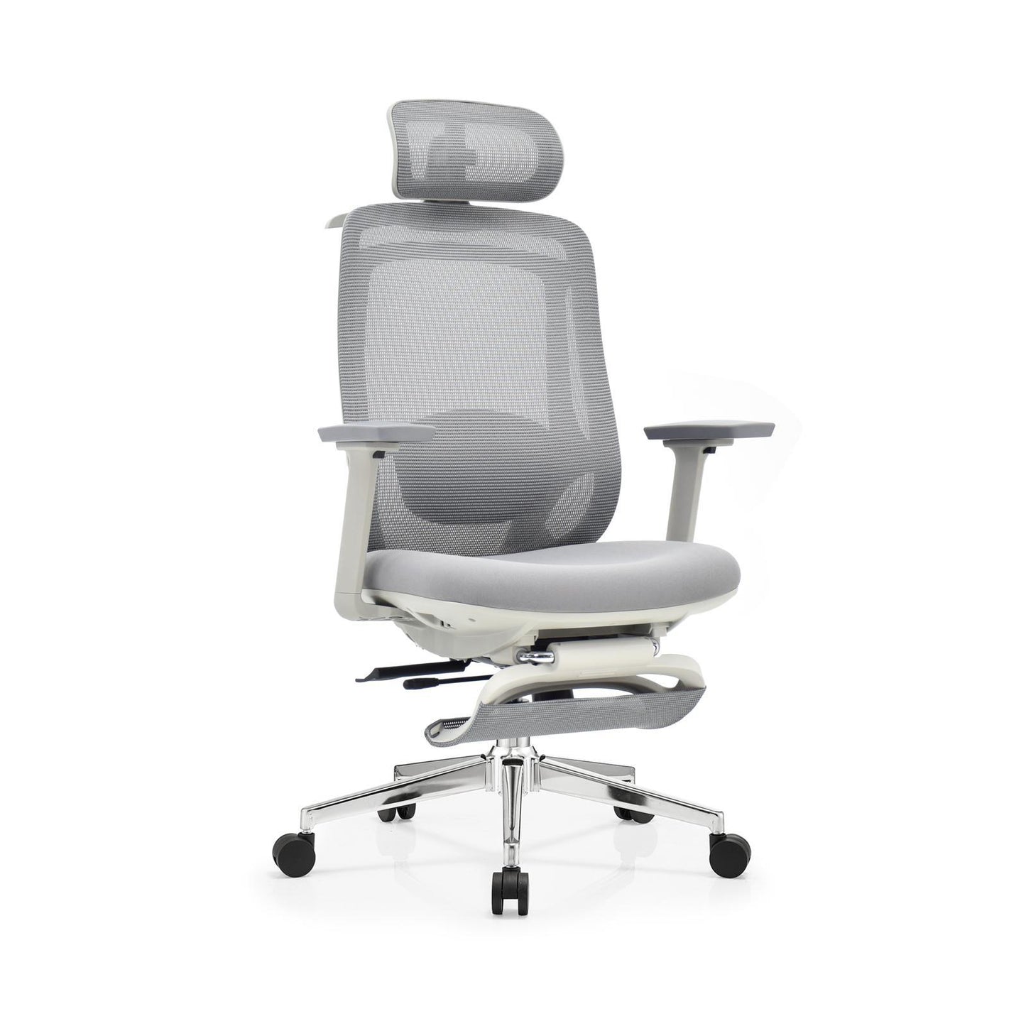 Ergonomische Bureaustoel wit | Verstelbaar + Voetensteun