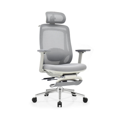 Ergonomische Bureaustoel wit | Verstelbaar + Voetensteun
