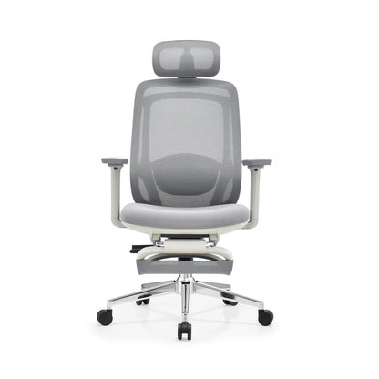 Ergonomische Bureaustoel wit | Verstelbaar + Voetensteun