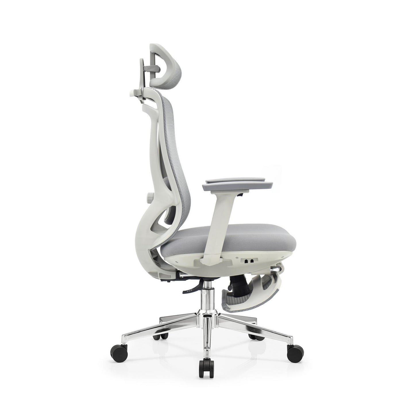 Ergonomische Bureaustoel wit | Verstelbaar + Voetensteun