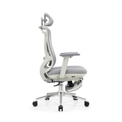 Ergonomische Bureaustoel wit | Verstelbaar + Voetensteun