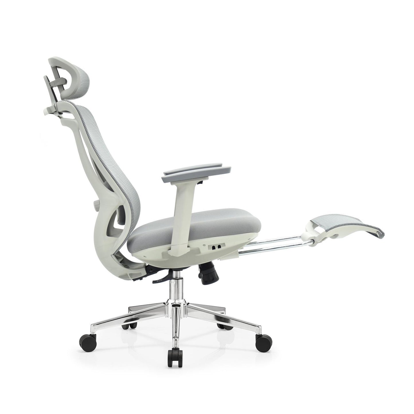 Ergonomische Bureaustoel wit | Verstelbaar + Voetensteun