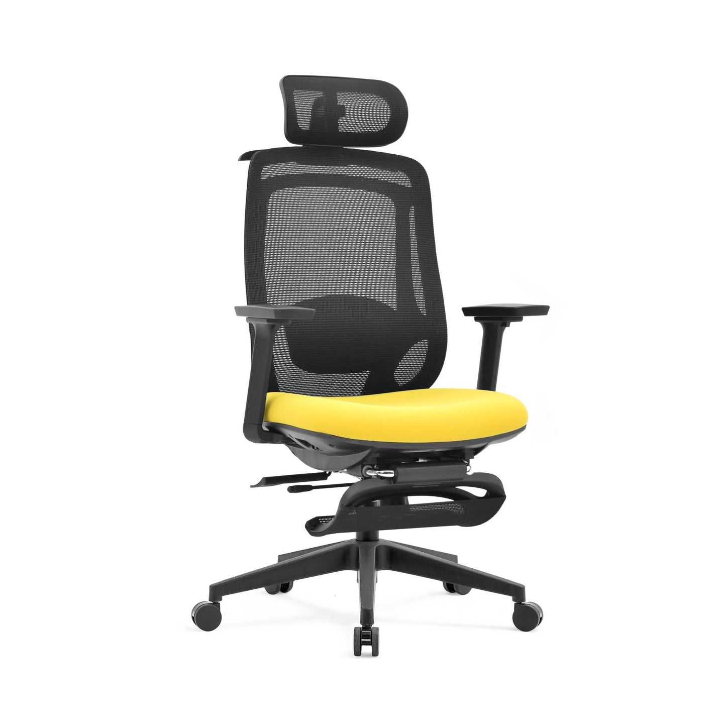 Ergonomische Bureaustoel Geel | Verstelbaar + Voetensteun