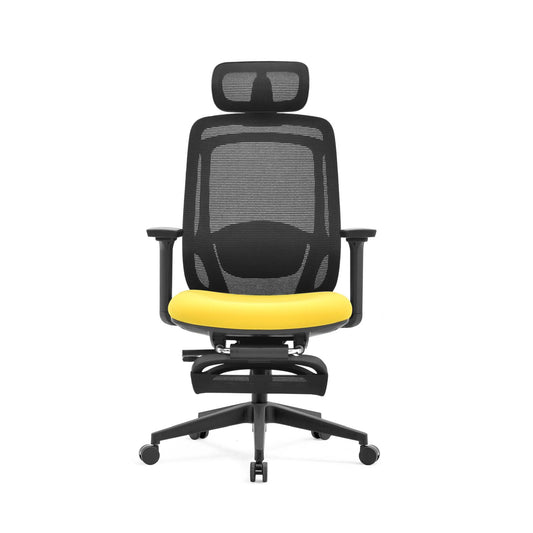 Ergonomische Bureaustoel Geel | Verstelbaar + Voetensteun