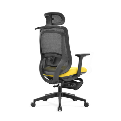 Ergonomische Bureaustoel Geel | Verstelbaar + Voetensteun