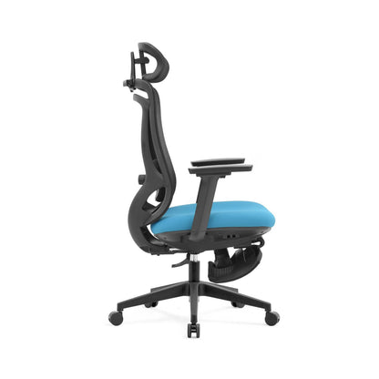 Ergonomische Bureaustoel blauw | Verstelbaar + Voetensteun