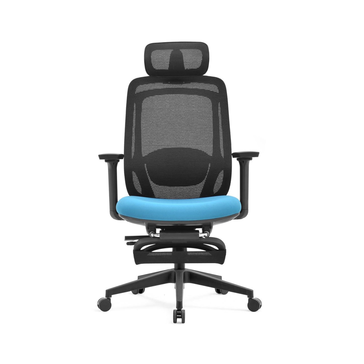 Ergonomische Bureaustoel blauw | Verstelbaar + Voetensteun