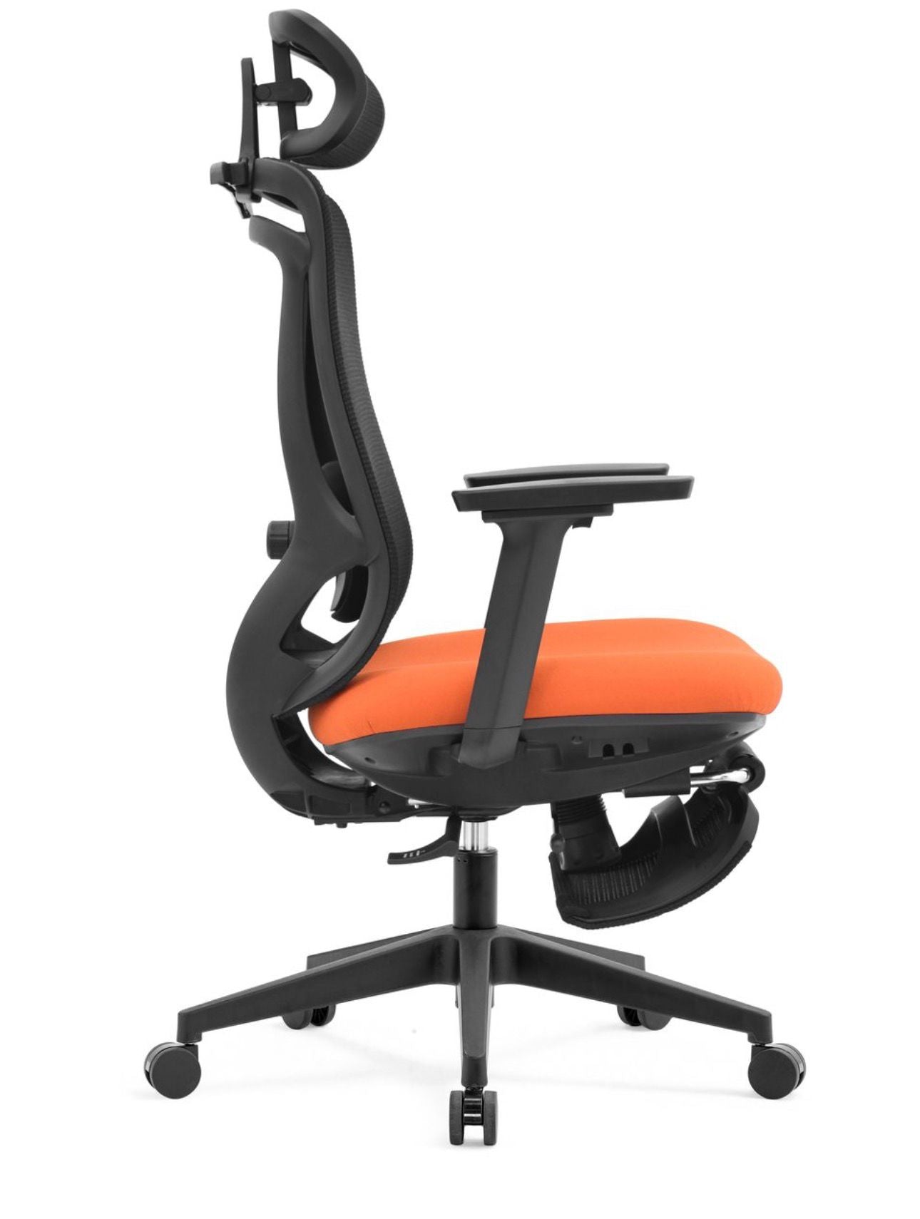 Ergonomische Bureaustoel oranje | Verstelbaar + Voetensteun