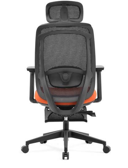 Ergonomische Bureaustoel oranje | Verstelbaar + Voetensteun