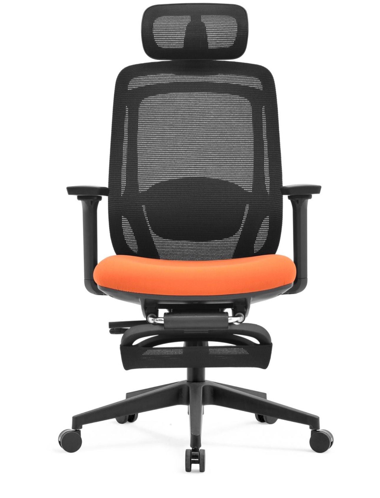 Ergonomische Bureaustoel oranje | Verstelbaar + Voetensteun
