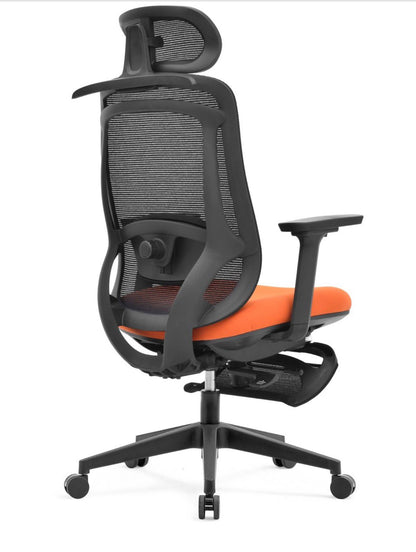Ergonomische Bureaustoel oranje | Verstelbaar + Voetensteun